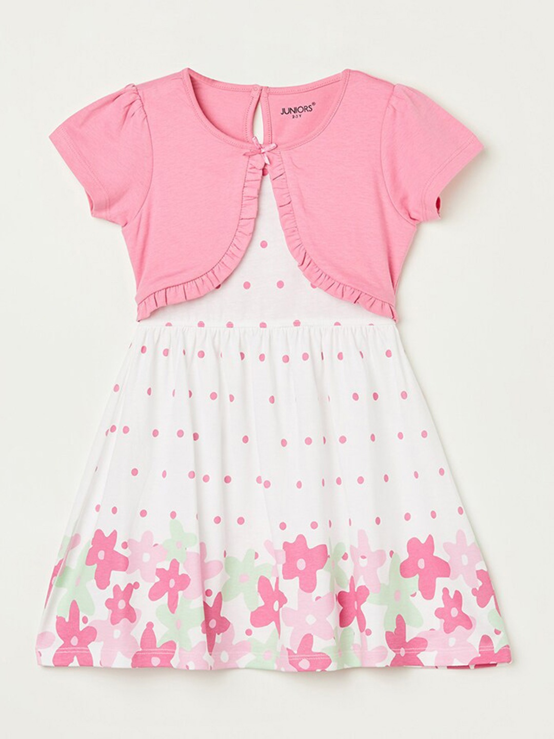 

Juniors by Lifestyle Girls Floral Printed Pure Cotton Dress, White