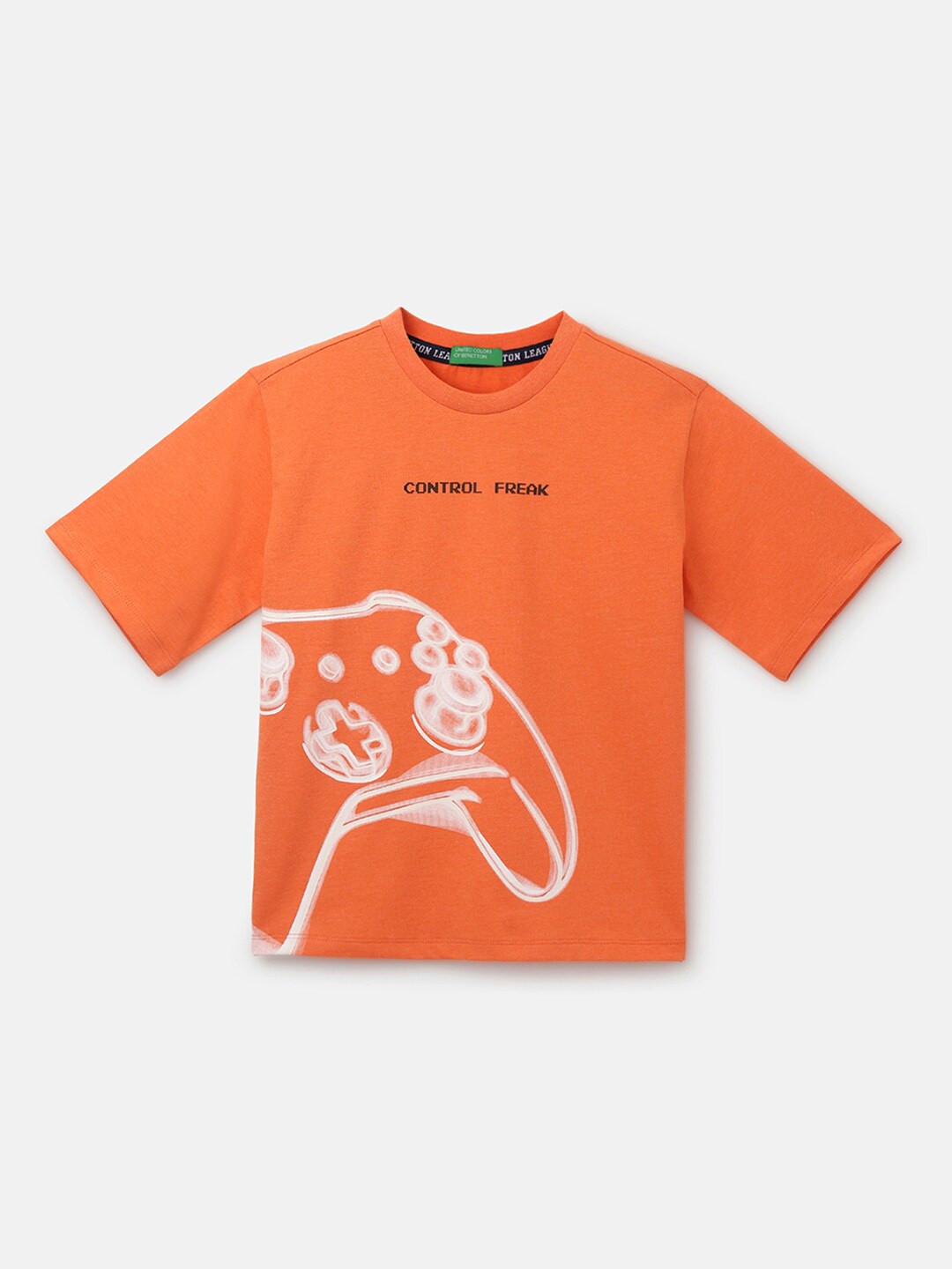 

United Colors of Benetton Boys Printed Boxy T-shirt, Orange