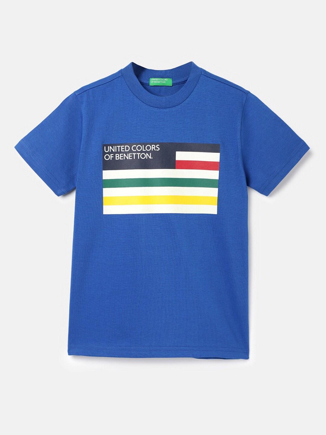 

United Colors of Benetton Boys Printed Cotton T-Shirt, Blue