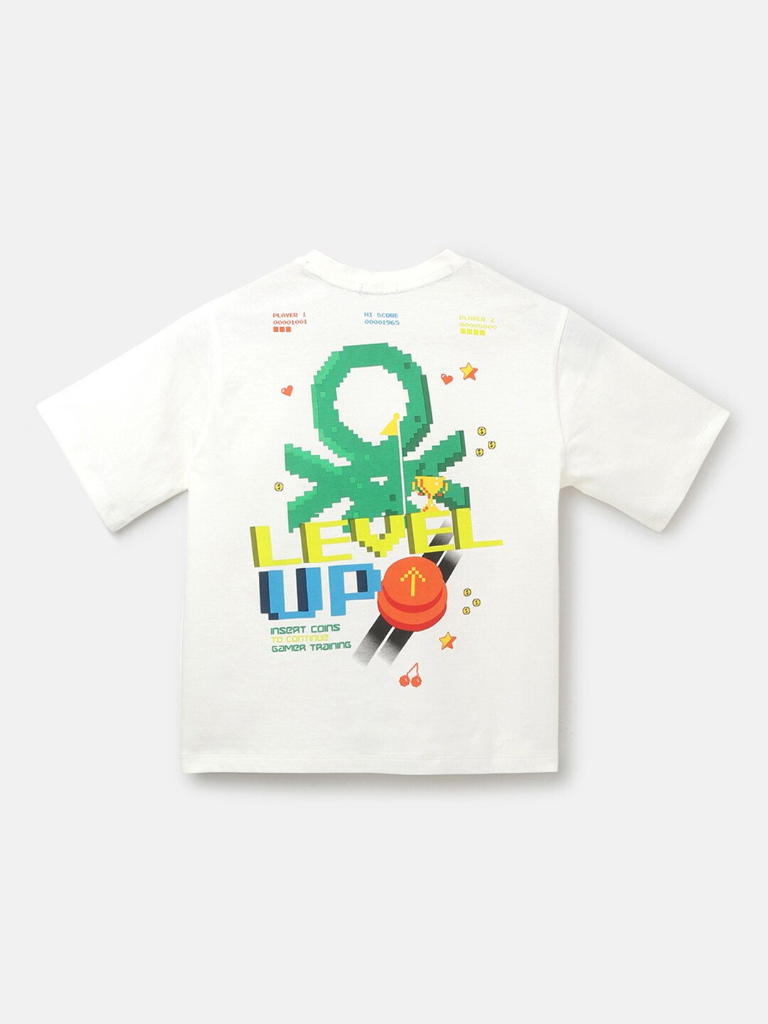 

United Colors of Benetton Boys Printed Cotton Boxy Fit T-Shirt, White