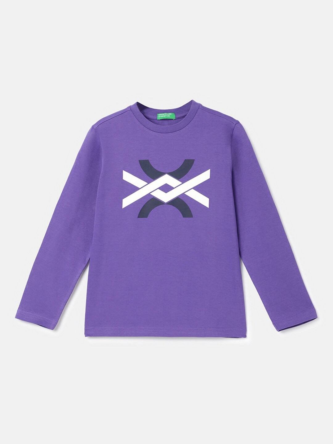 

United Colors of Benetton Boys Typography Printed T-shirt, Purple