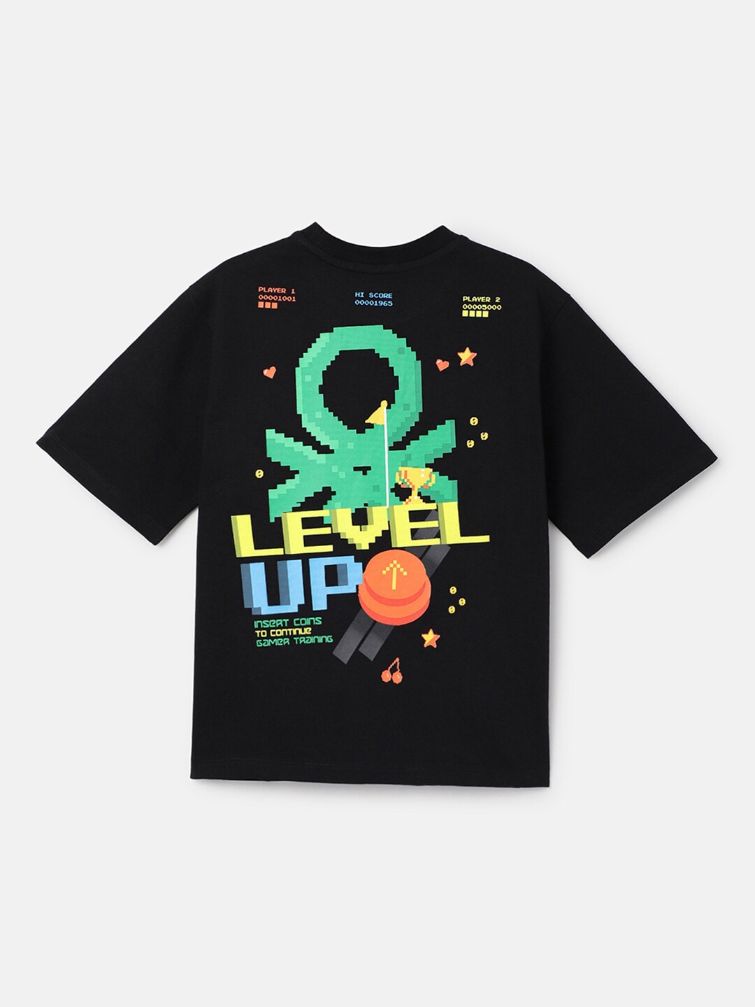 

United Colors of Benetton Boys Printed Boxy T-shirt, Black