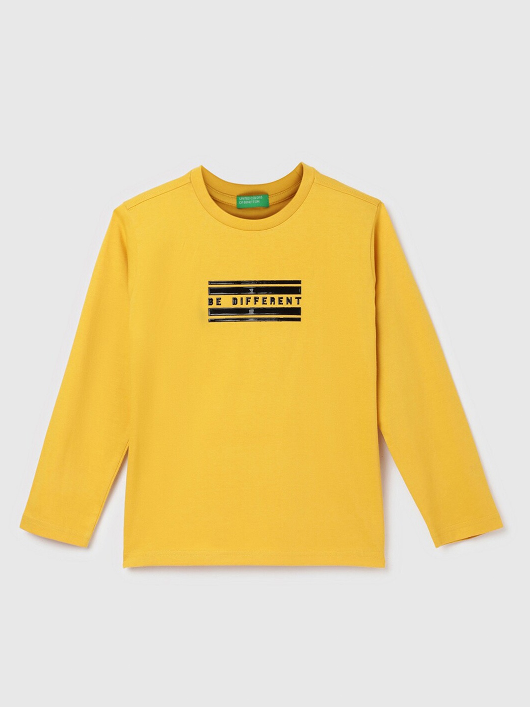 

United Colors of Benetton Boys Round Neck Long Sleeves T-Shirt, Yellow