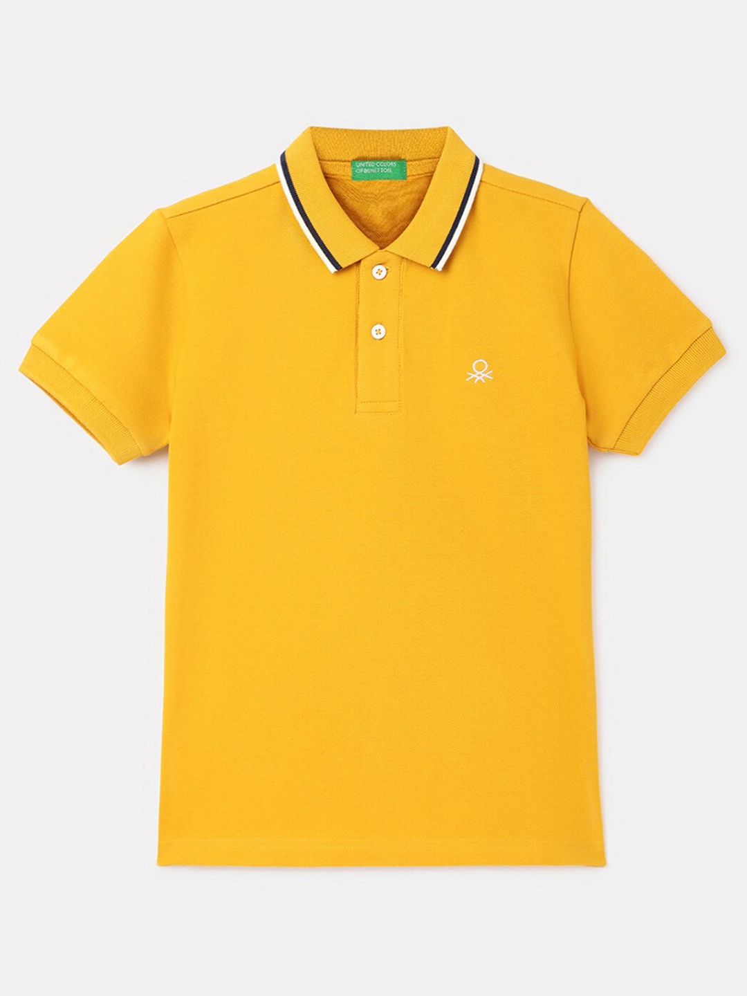 

United Colors of Benetton Boys Polo Collar Cotton T-Shirt, Yellow