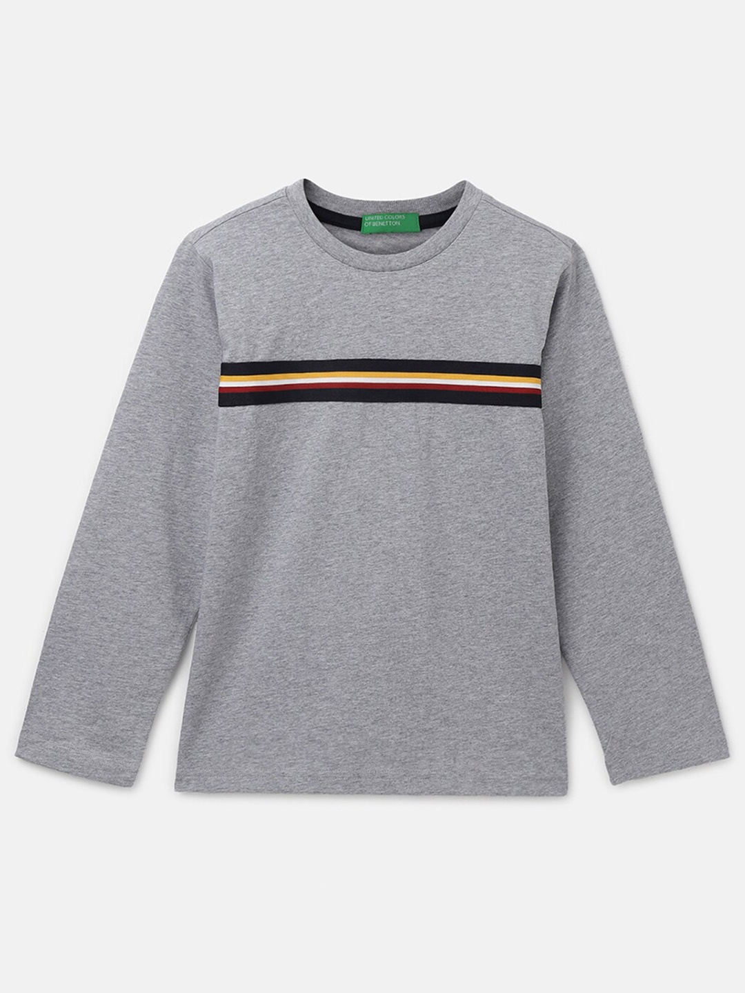 

United Colors of Benetton Boys Long Sleeve Cotton T-shirt, Grey