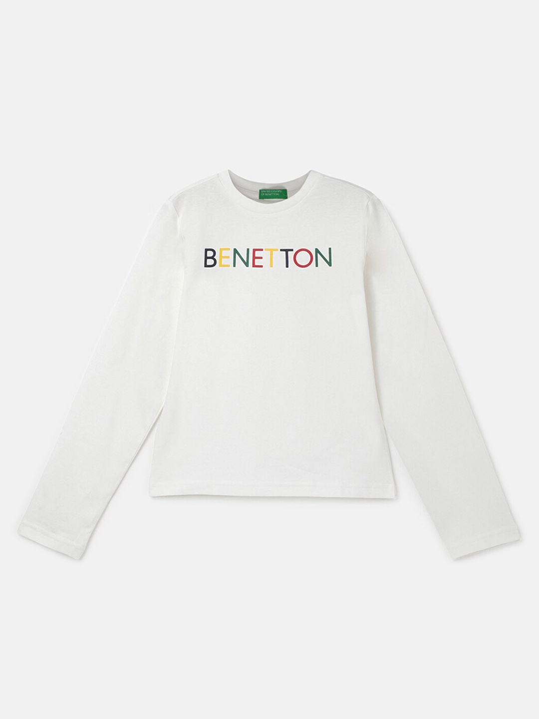 

United Colors of Benetton Boys Typography Printed Cotton T-shirt, White