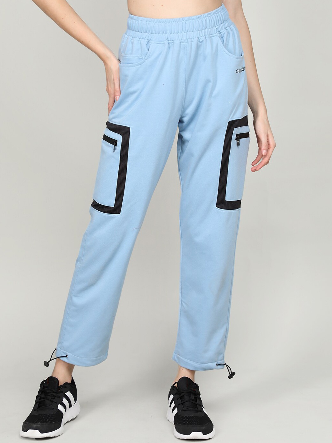 

CHKOKKO Women Ankle Length Track Pant, Blue
