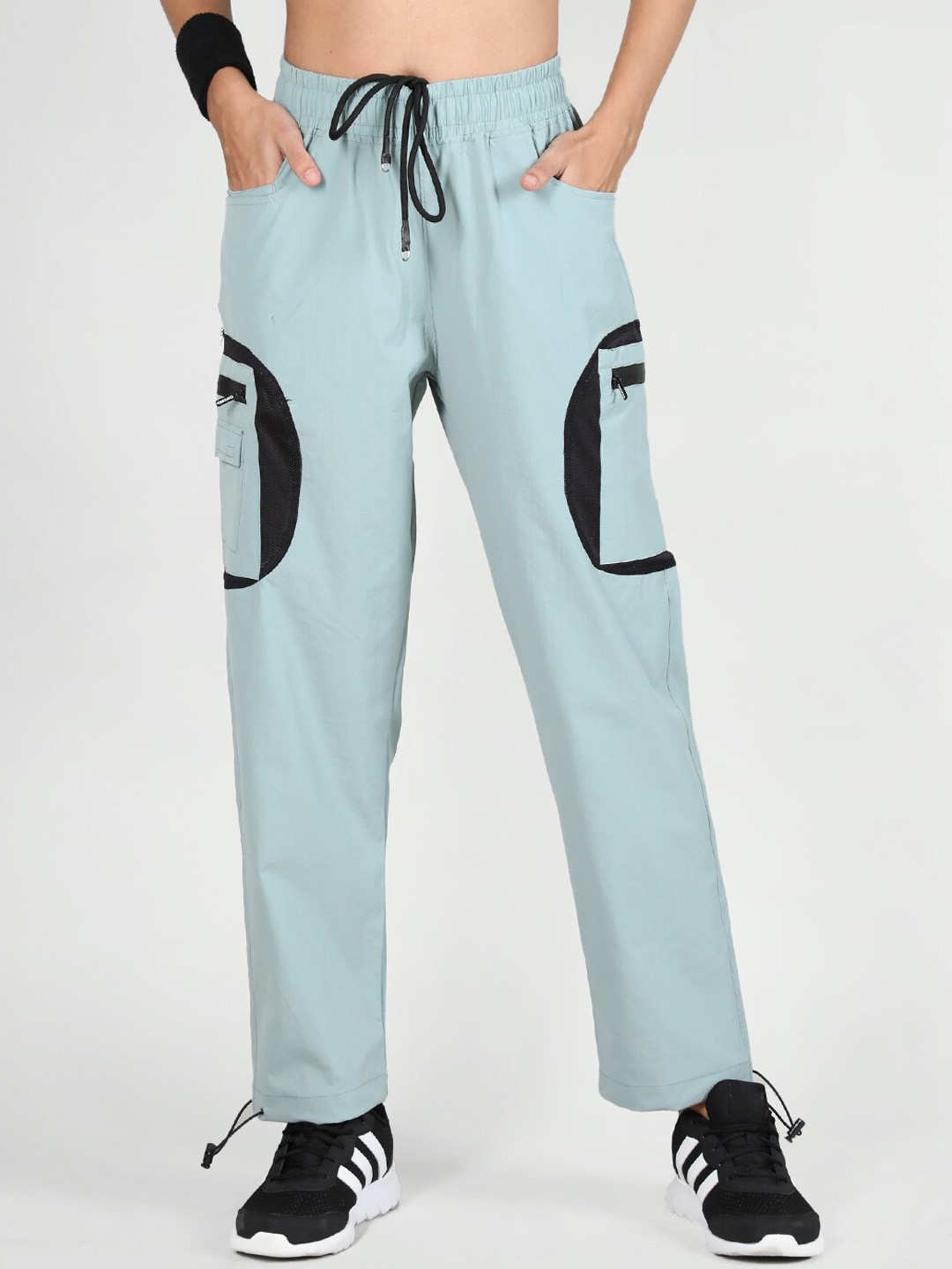 

CHKOKKO Women Mid-Rise Track Pants, Green