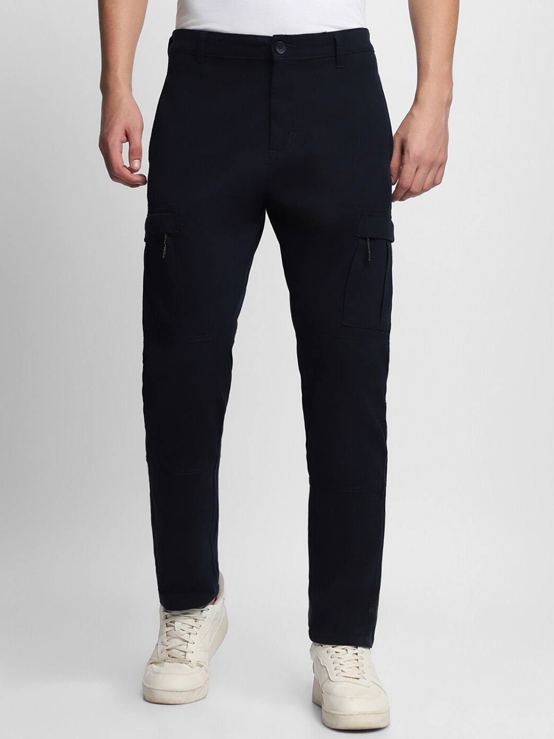 

Dennis Lingo Men Slim Fit Wrinkle Free Cargos, Navy blue