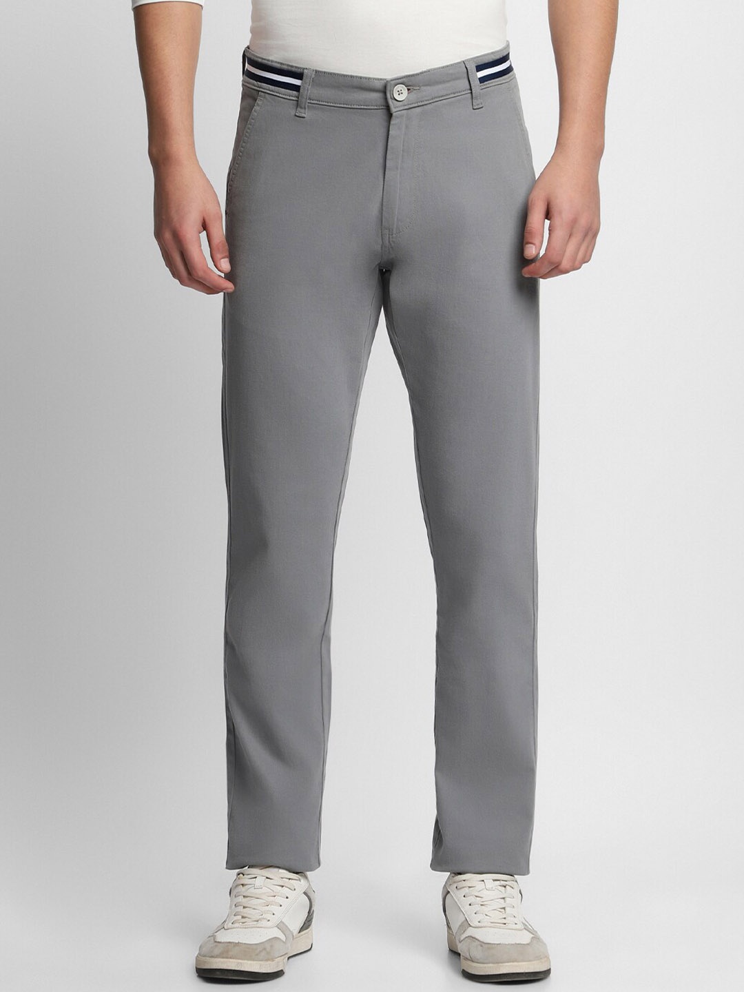 

Dennis Lingo Men Slim Fit Wrinkle Free Chinos, Grey