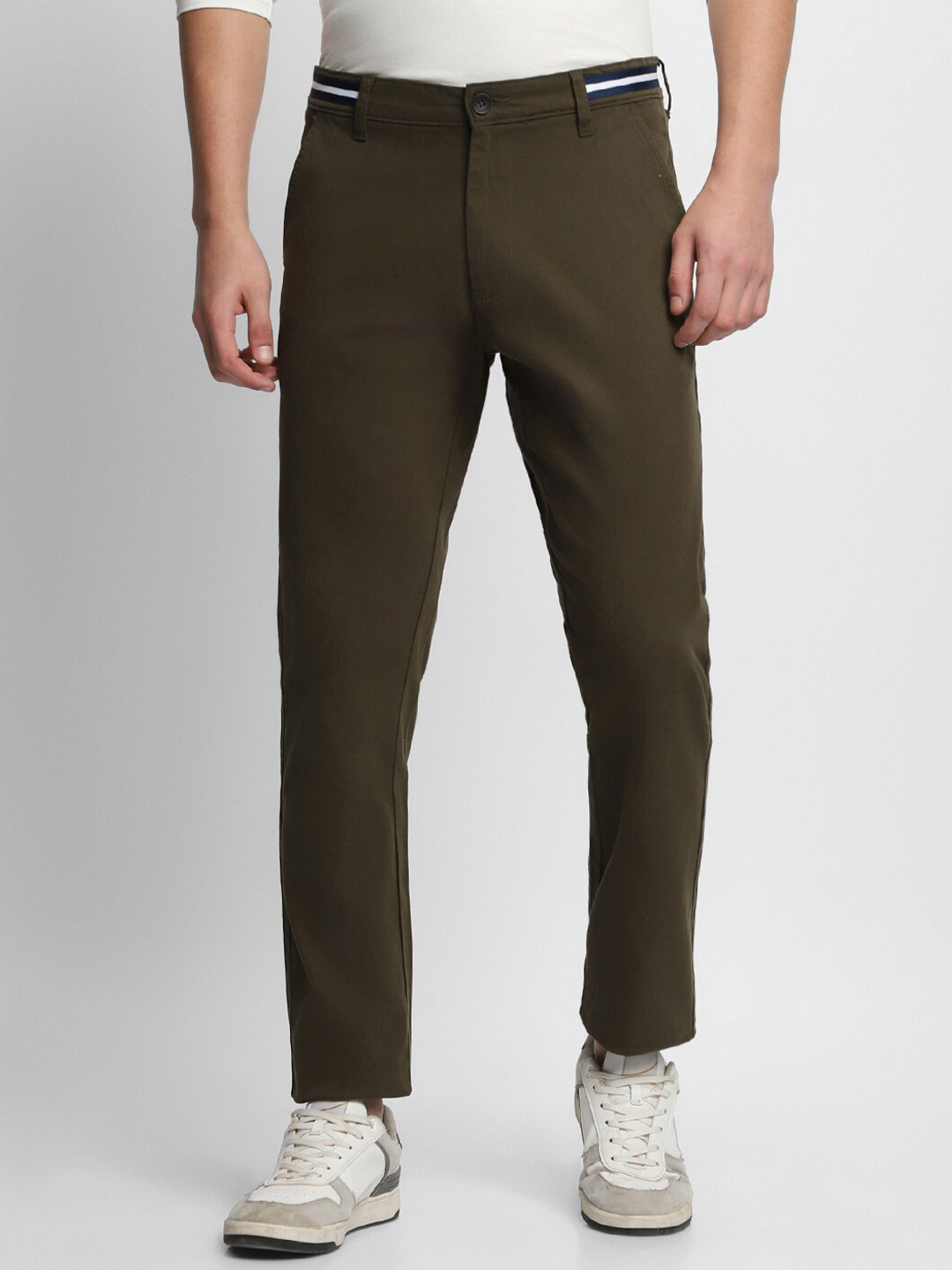 

Dennis Lingo Men Slim Fit Wrinkle Free Chinos, Olive