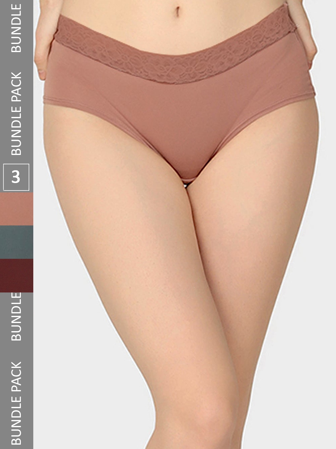 

Da Intimo Pack Of 3 Anti-Microbial Organic Cotton Hipster Briefs, Multi