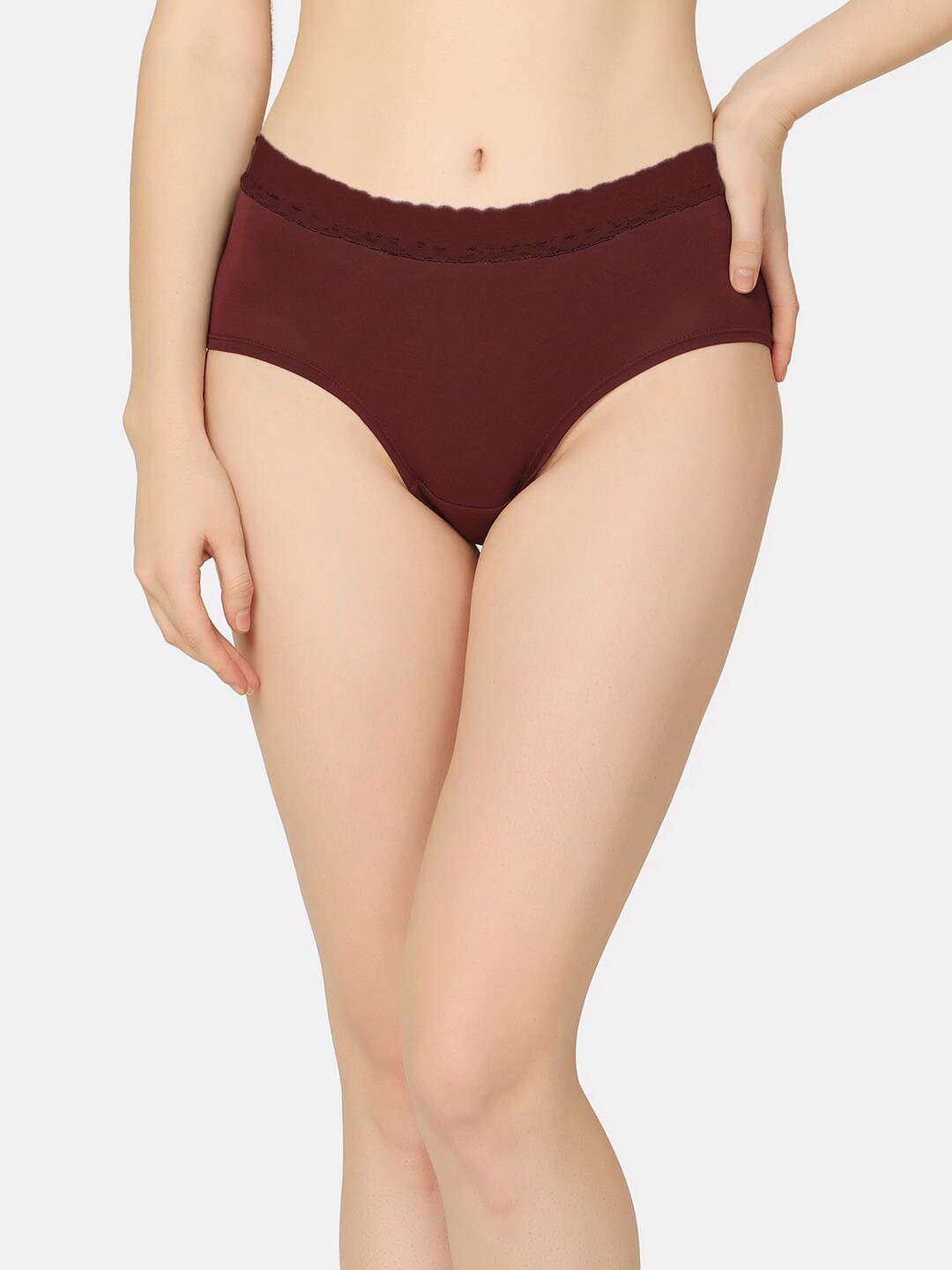 

Da Intimo Mid-Rise Organic Cotton Anti Microbial Hipster Briefs, Burgundy