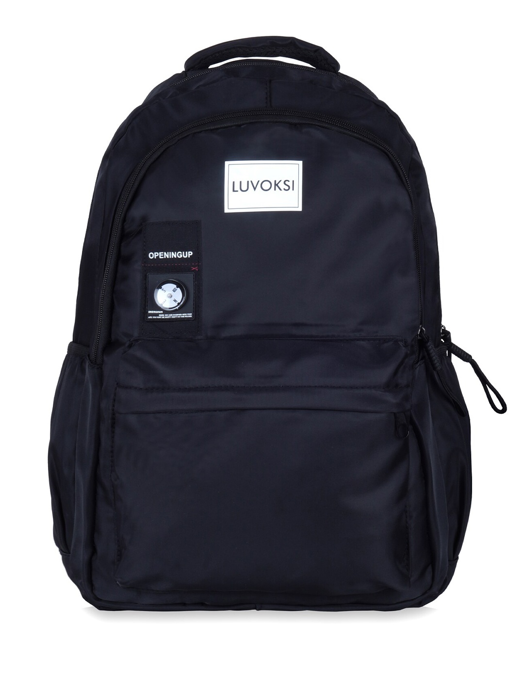 

Luvoksi Women Brand Logo Water Resistant Backpack, Black