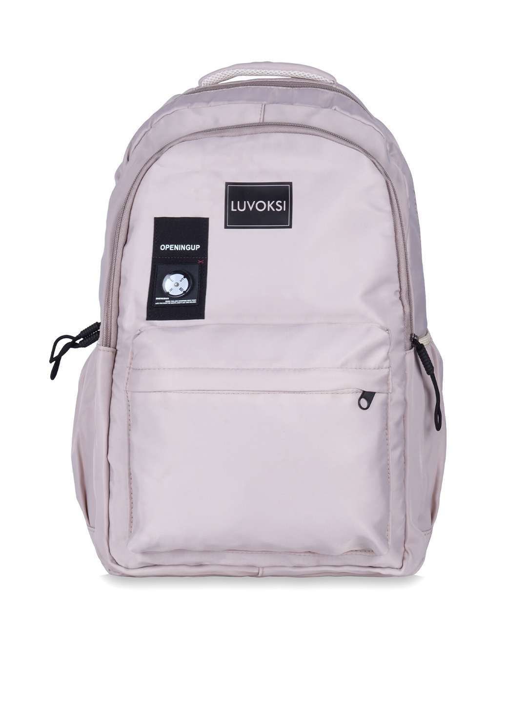 

Luvoksi Women Brand Logo Water Resistant Backpack, Beige