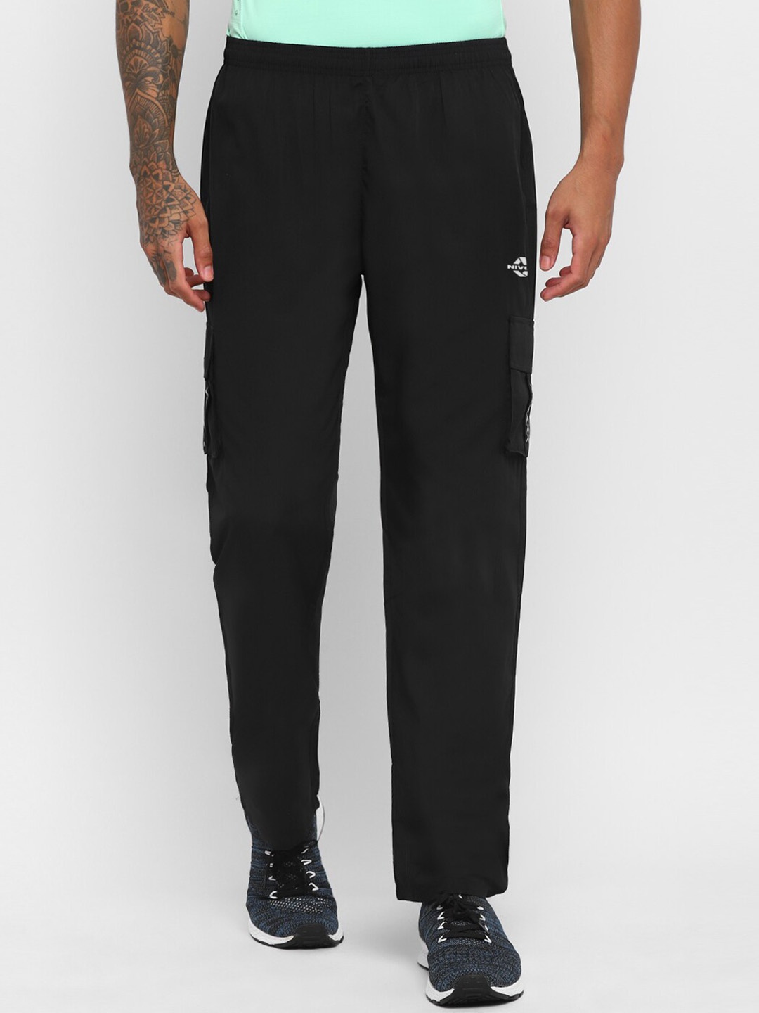 

NIVIA Men Regular Fit Mid-Rise Comfortable Track Pants, Black