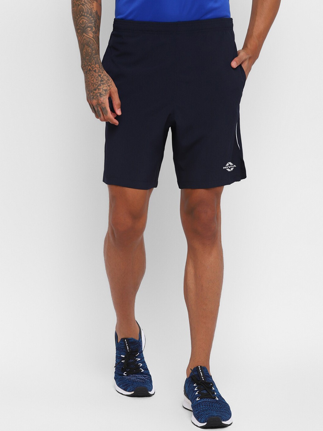 

NIVIA Men Regular Fit Running Sports Shorts, Navy blue