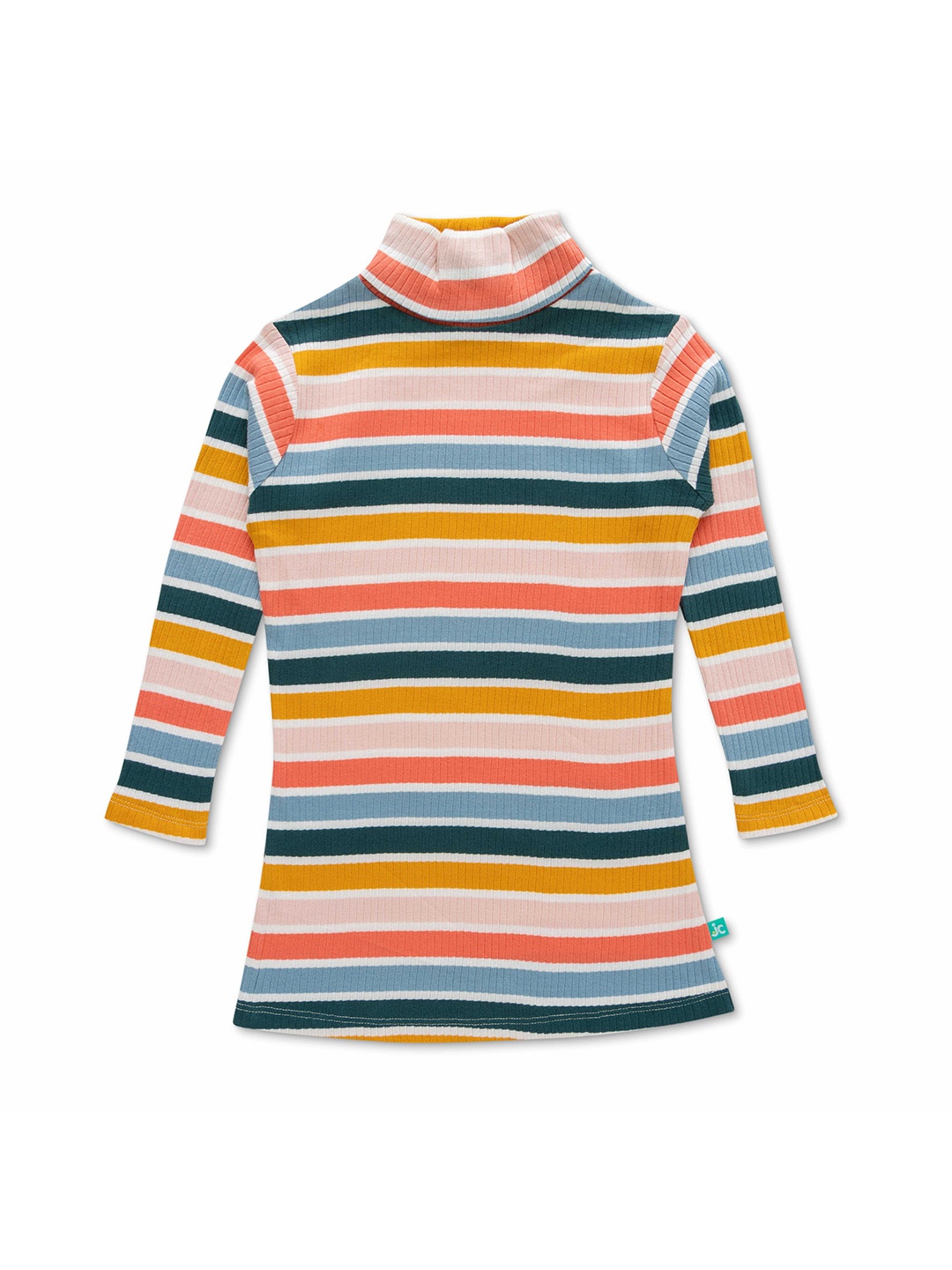 

JusCubs Girls High Neck Striped T-shirt Dress, Yellow