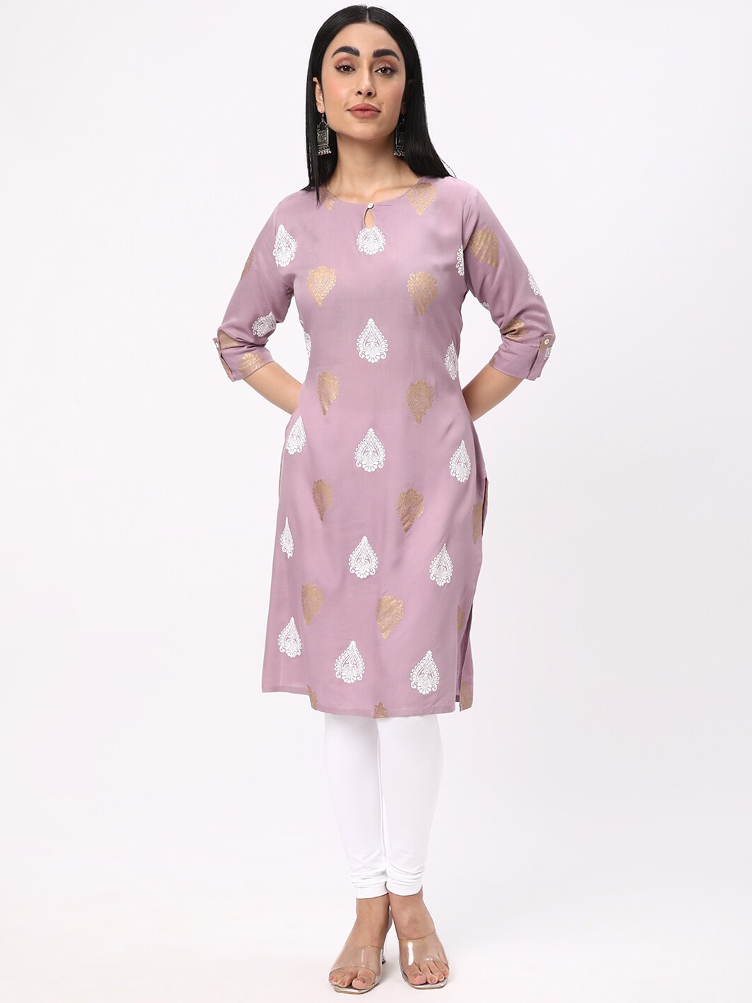 

R&B Ethnic Motifs Printed Kurta, Pink