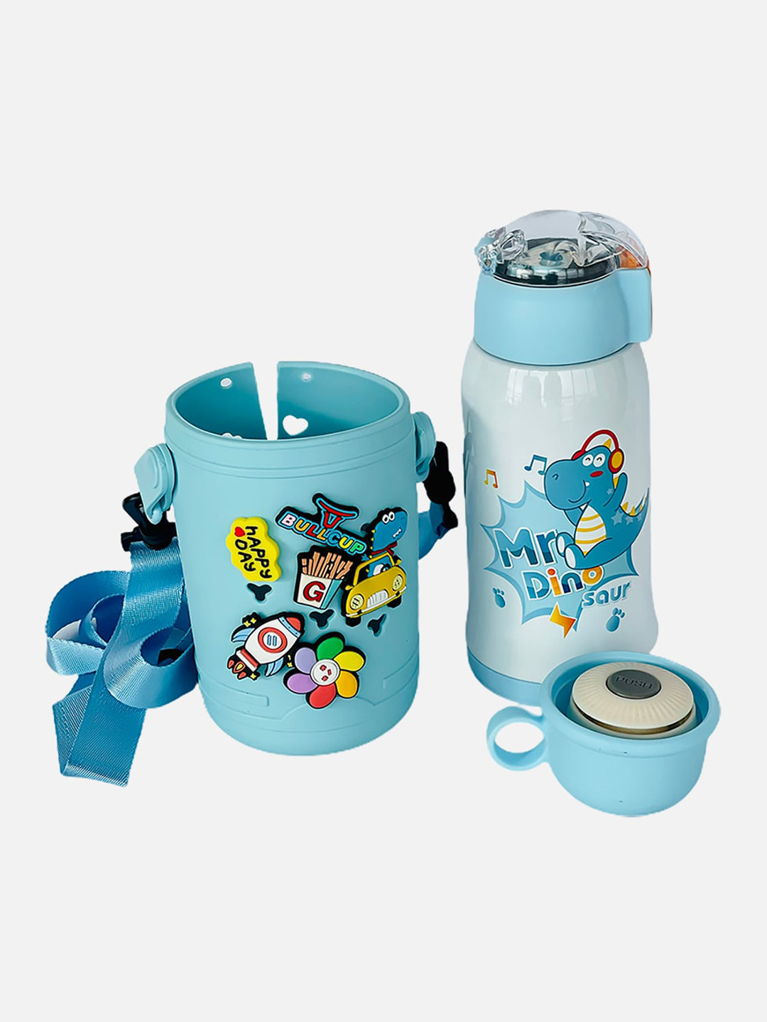 

Little Surprise Box LLP Blue Printed Stainless Steel Flask Water Bottle 500 ml