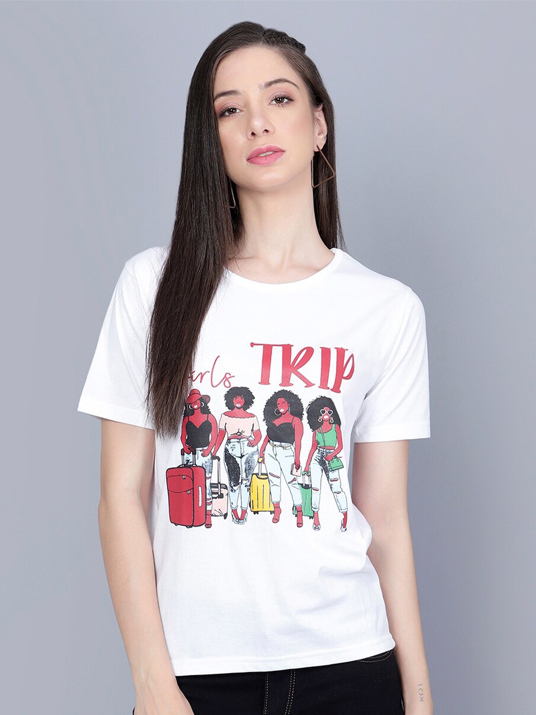 

Viral trend Graphic Printed Pure Cotton T-shirt, White