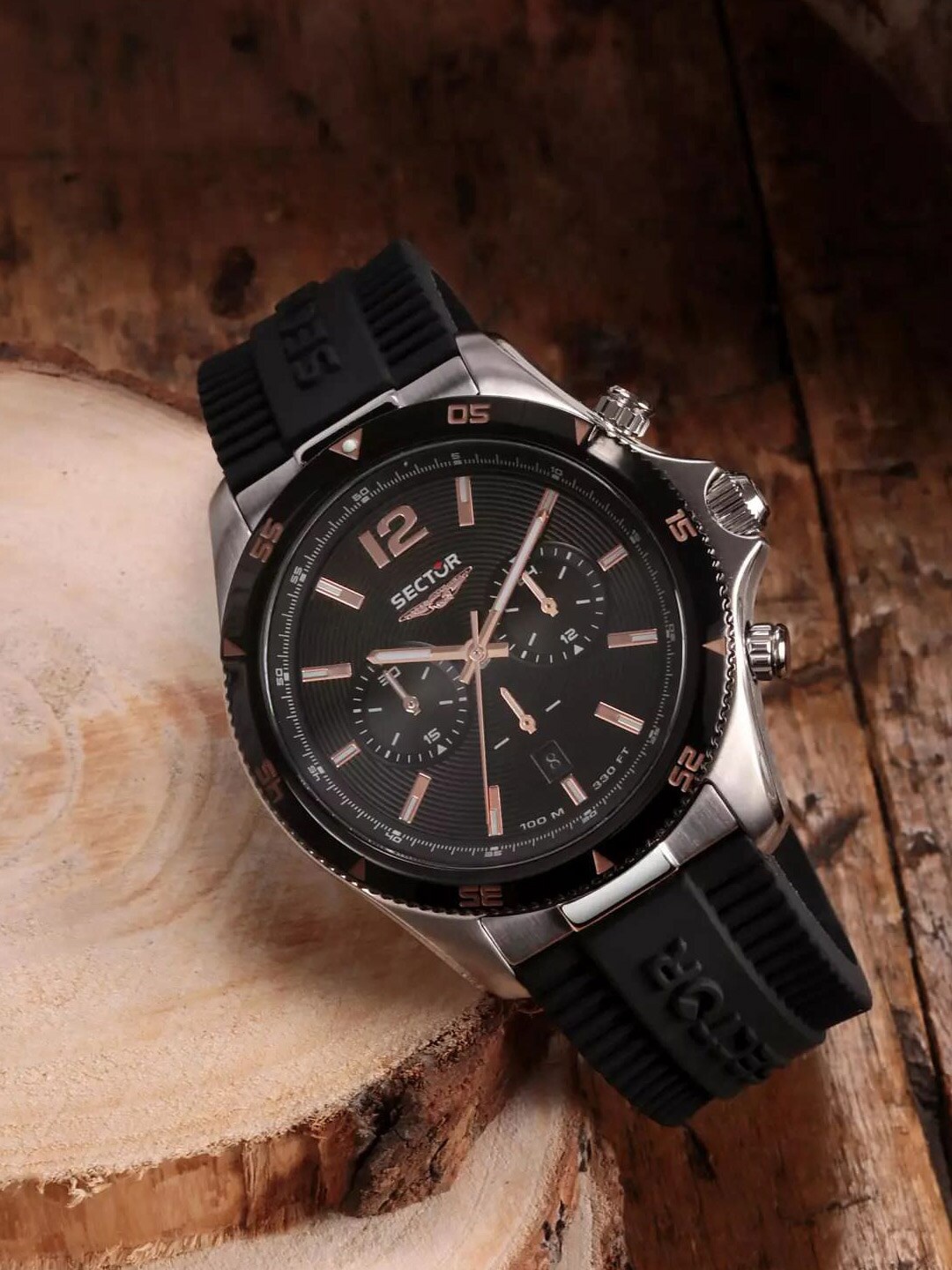 

Sector Men Rectangular Dial & Wrap Around Straps Digital Watch R3271631002, Black