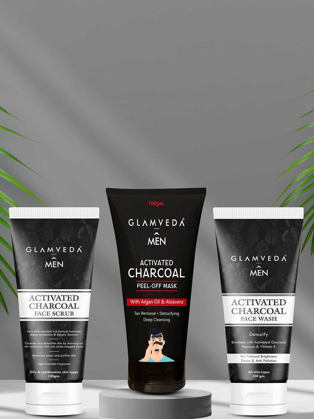 

Glamveda Men Activated Charcoal Combo For Blackheads removal, White