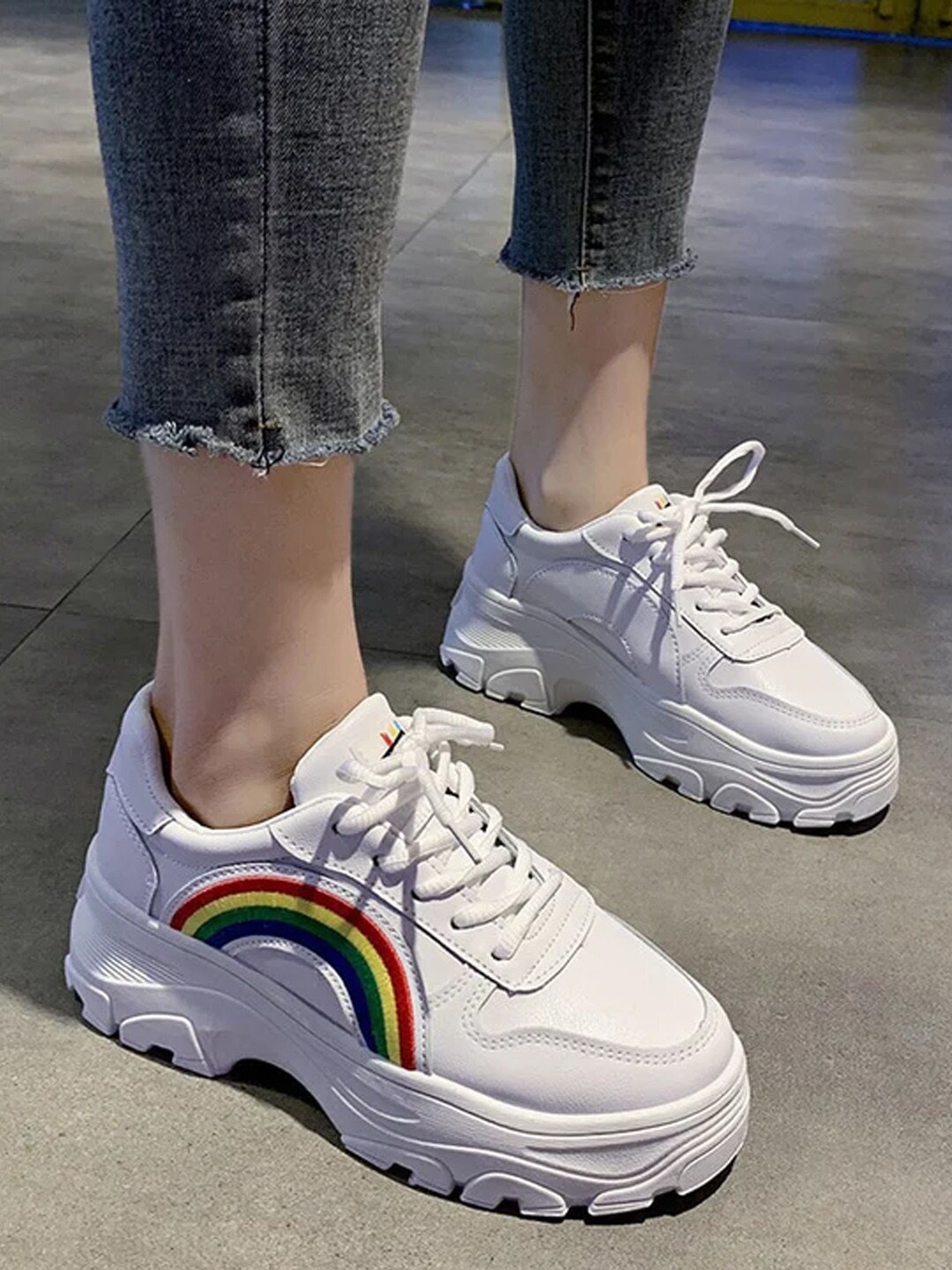 

Stylestry Women Walking Marking Shoes, White