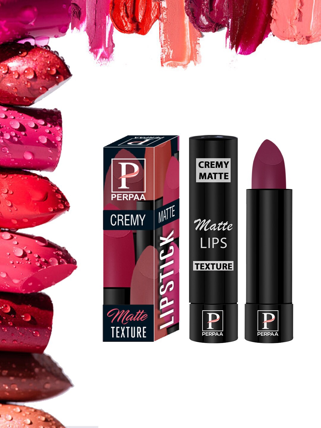 

PERPAA Cremy Long Lasting Matte Texture Bullet Lipstick 3.5 g - Cherry Red 52, Burgundy