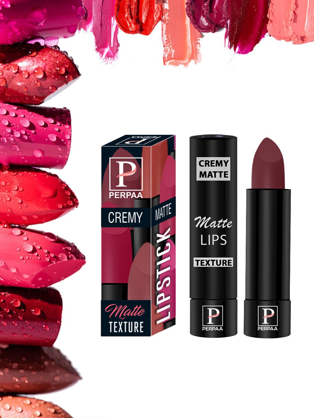 

PERPAA Cremy Long Lasting Matte Texture Bullet Lipstick 3.5 g - Tan Red 80, Burgundy
