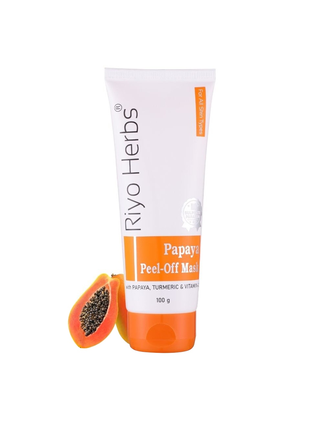 

Riyo Herbs Papaya Peel-Off Mask with Turmeric & Green Tea - 100 g, White