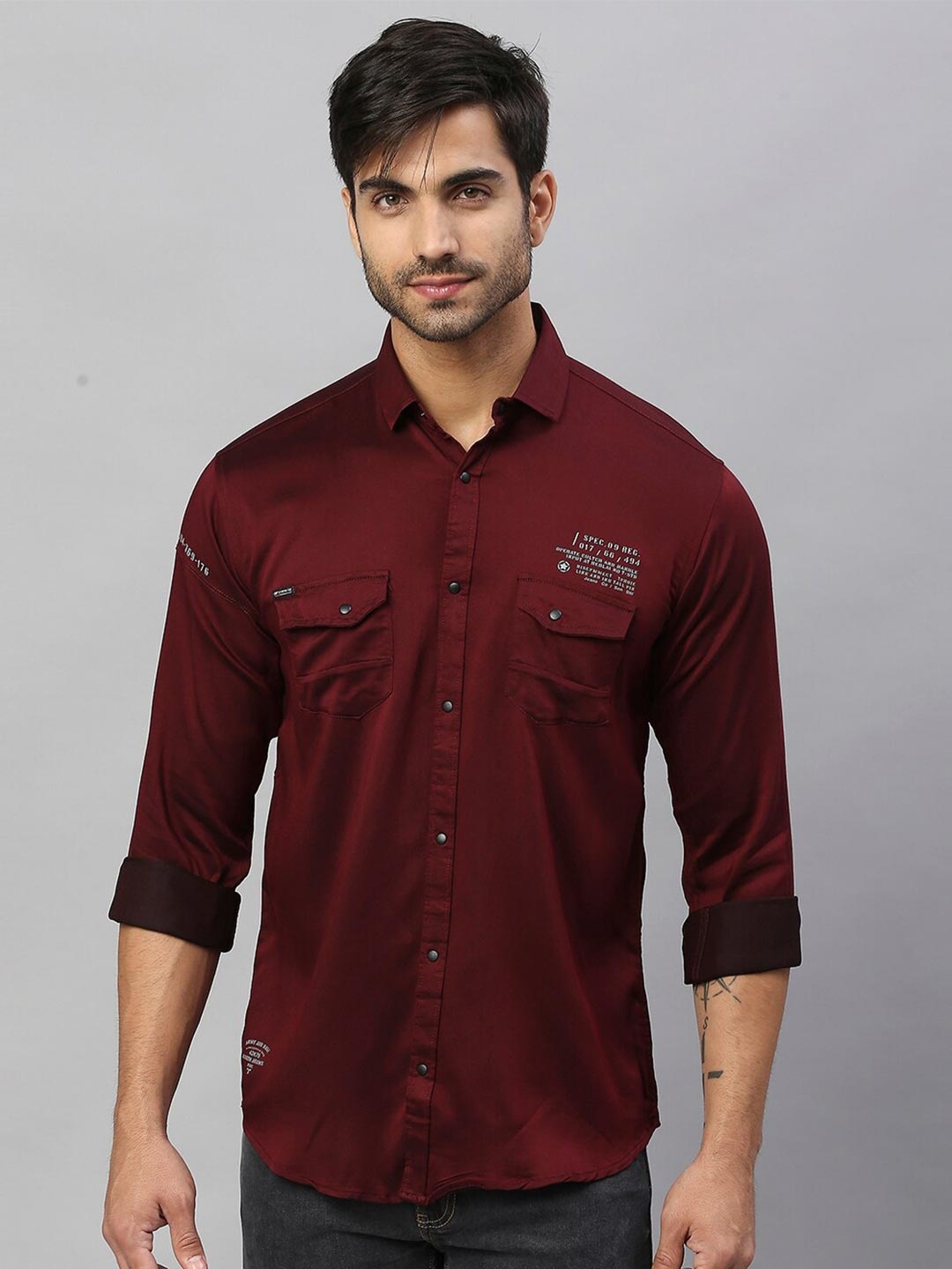 

Hatcher's Slim Fit Casual Shirt, Maroon