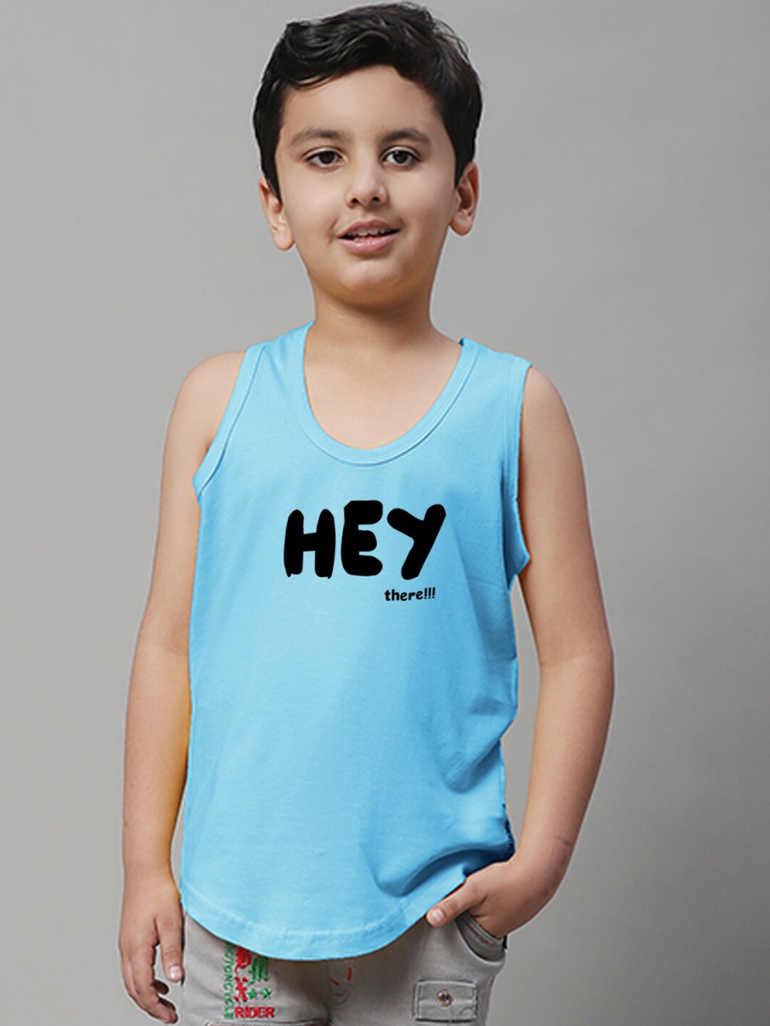 

Friskers Boys Bio Wash Hey There Printed Pure Cotton Innerwear Vest, Turquoise blue