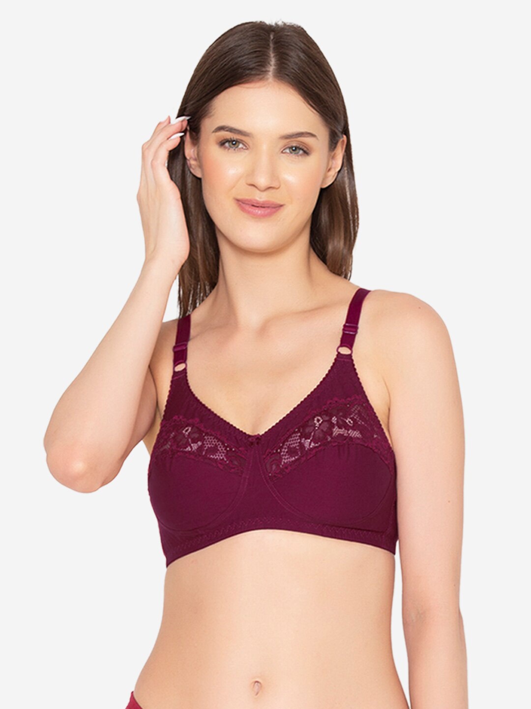 

GROVERSONS Paris Beauty Full Coverage Everyday Bra With All Day Comfort, Burgundy