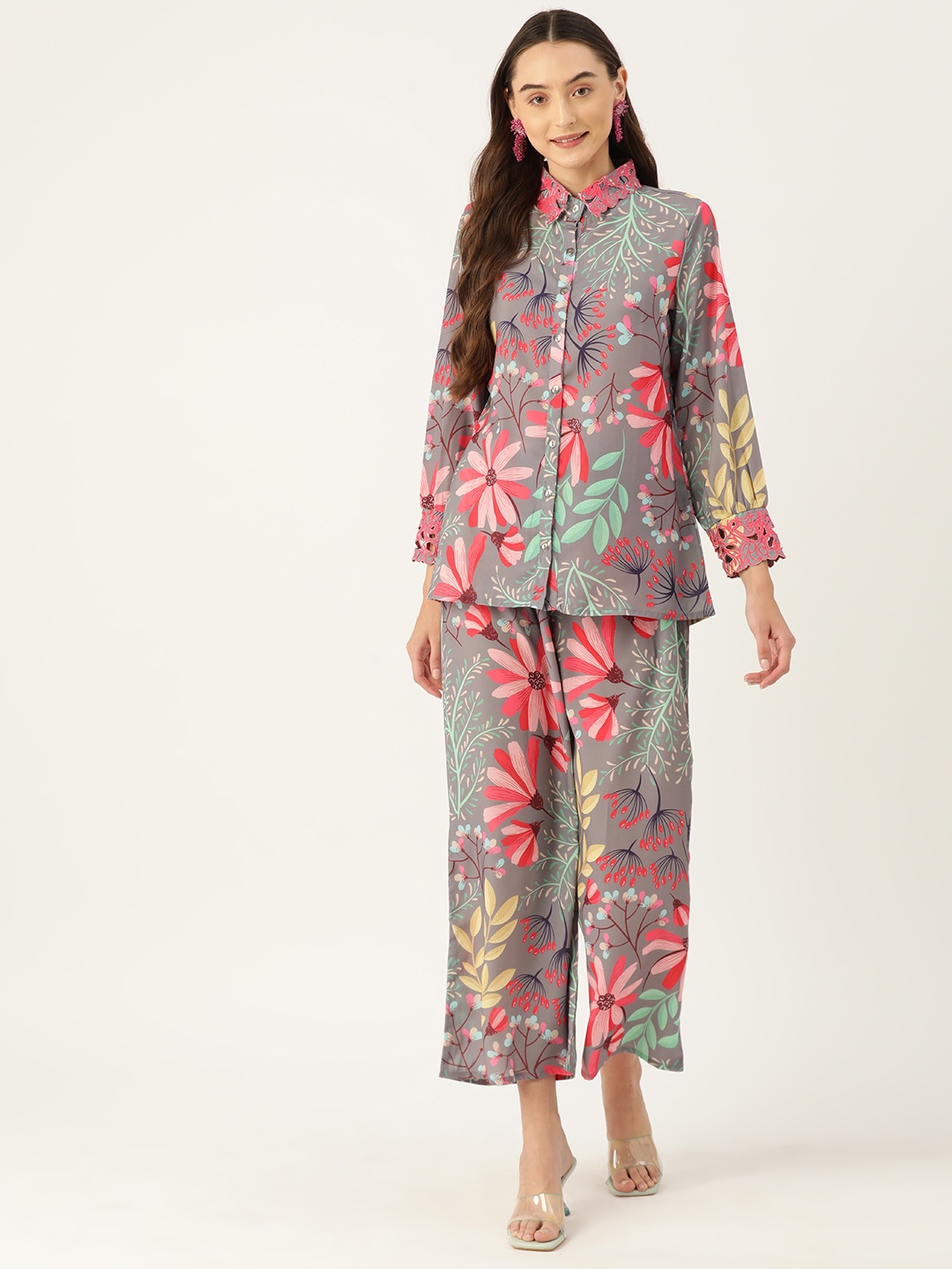 

Runway Dreams Printed Shirt with Trousers, Grey