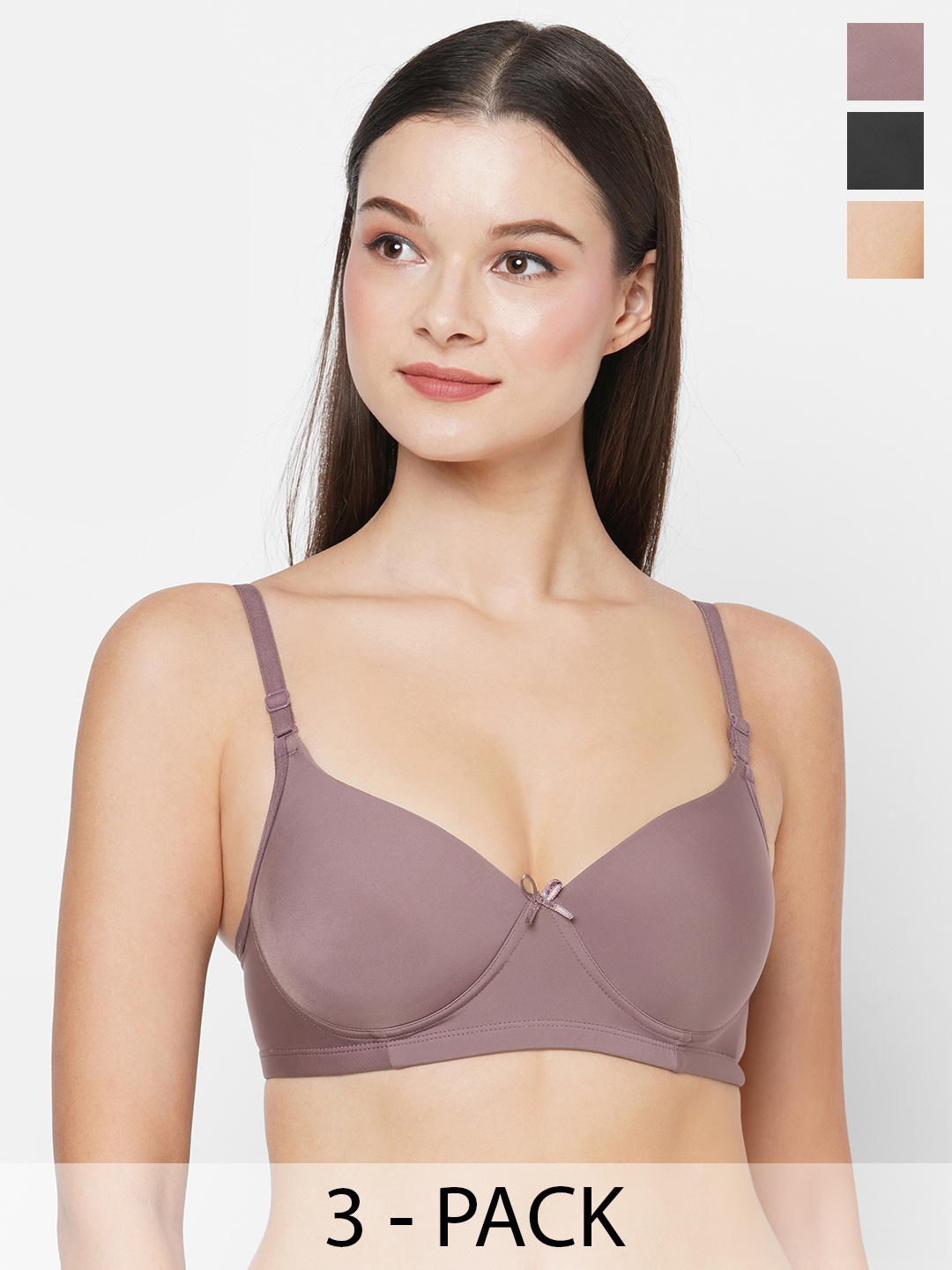 

Planetinner Pack Of 3 Heavily Padded Full Coverage Bra, Beige