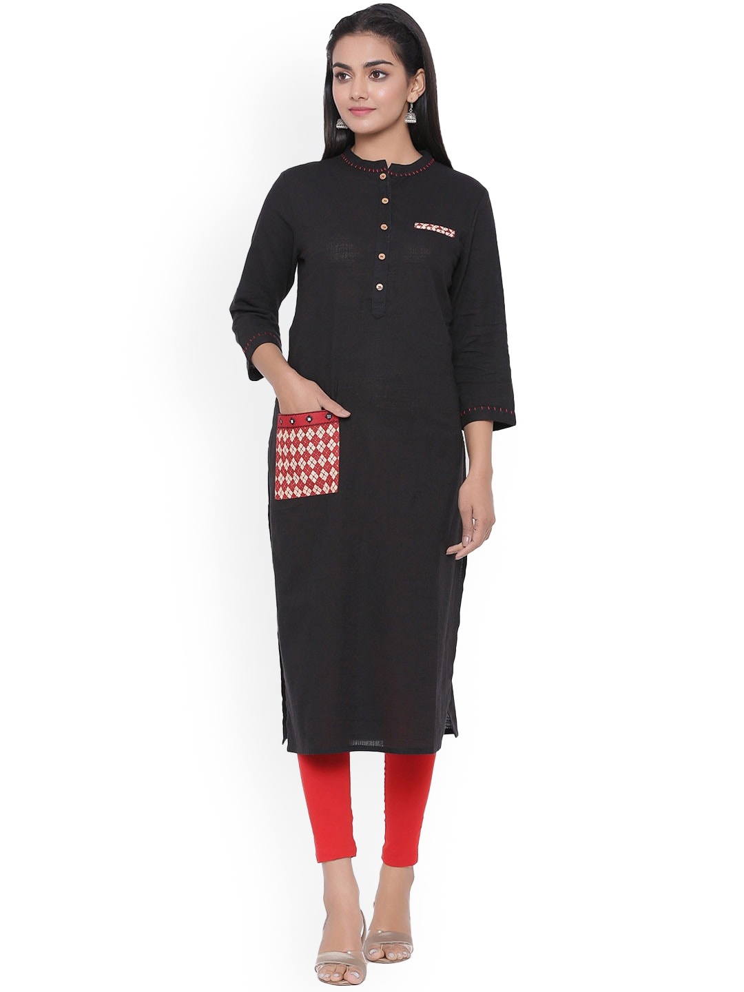 

SUTI Women Black Thread Work Kurta