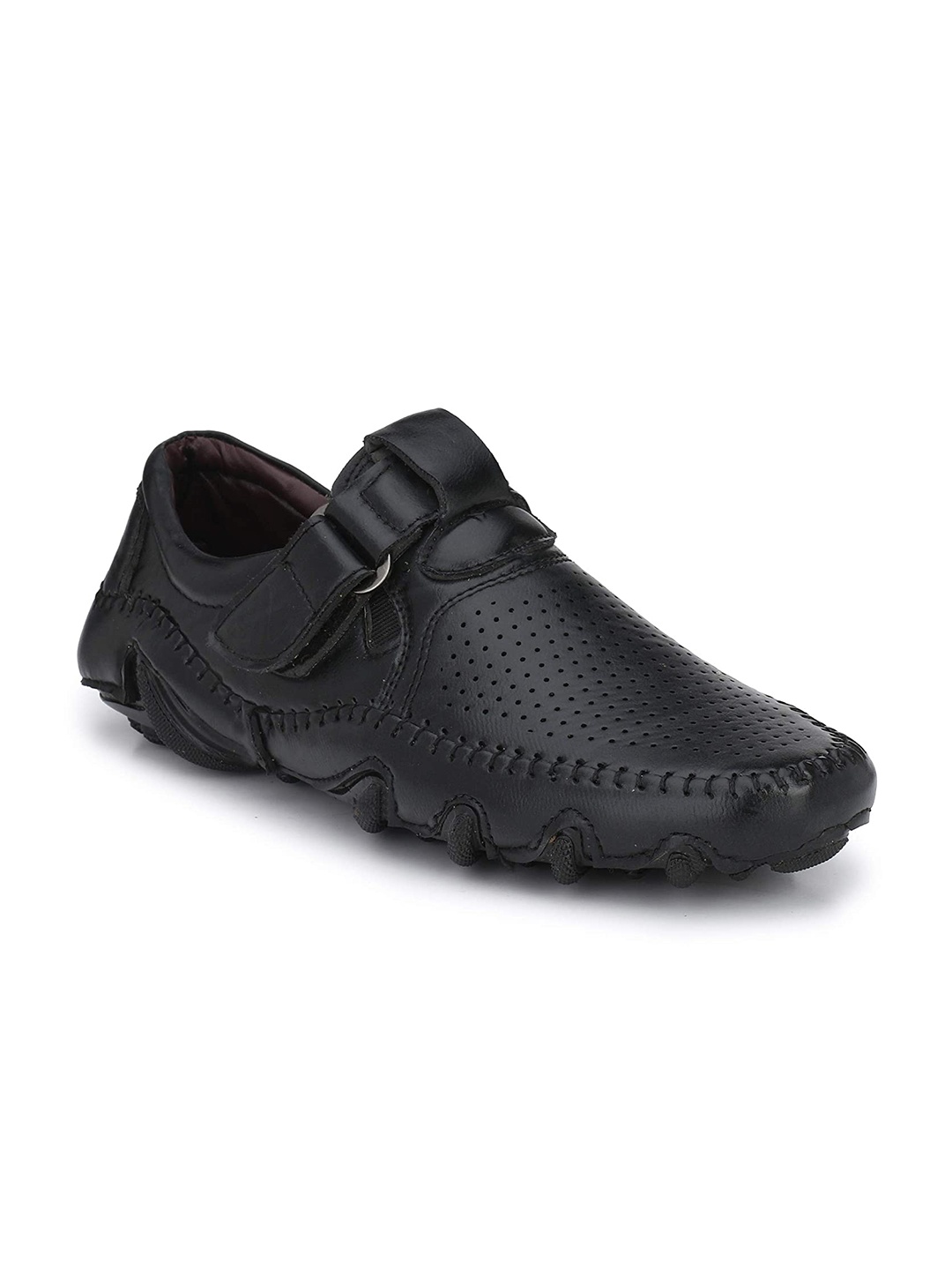 

AIRBELL Men Perforated Shoe-Style Sandals, Black