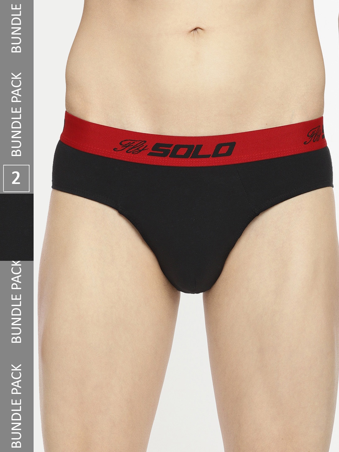 

SOLO Men Anti Bacterial Pack Of 2 Basic Briefs Vigour-2-BK-75, Black