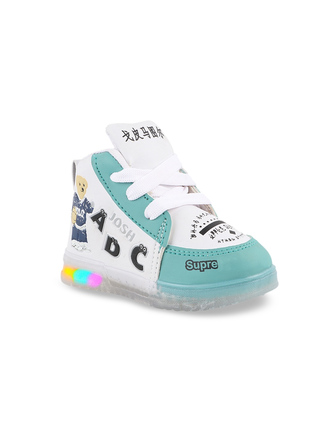

AMAEZO Kids Printed Anti-Skid Waterproof Lightweight LED Sneakers, White