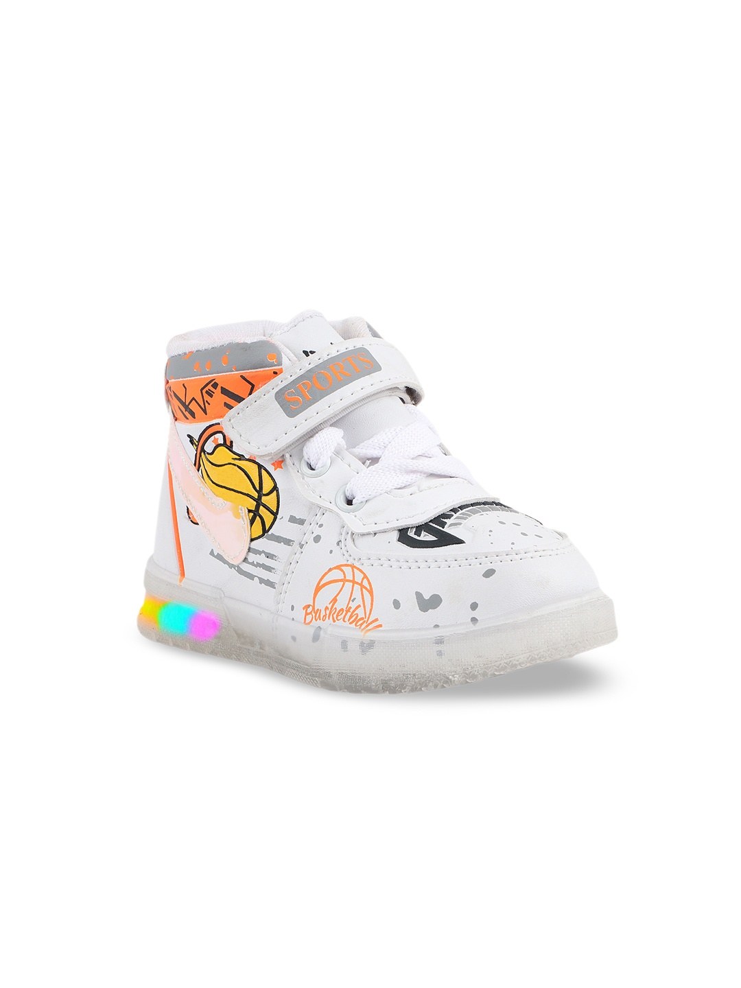 

AMAEZO Kids Printed Anti-Skid Lightweight LED Sneakers, White