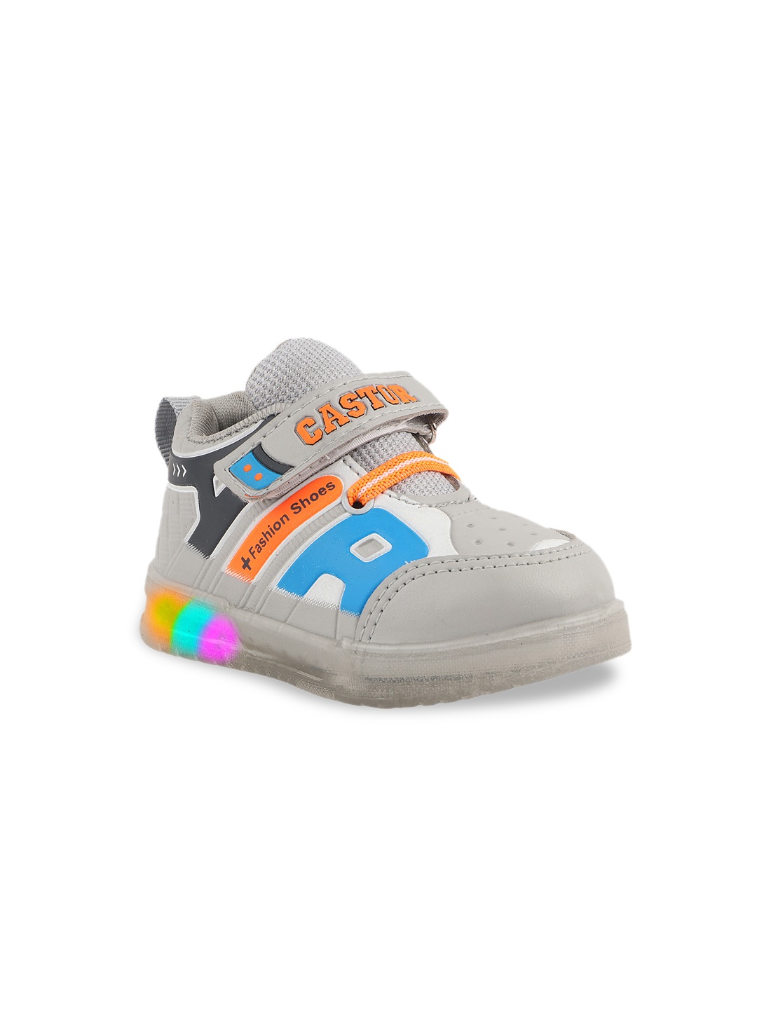 

AMAEZO Kids Colourblocked Lightweight Comfort Insole Sneakers With LED Lights, Grey