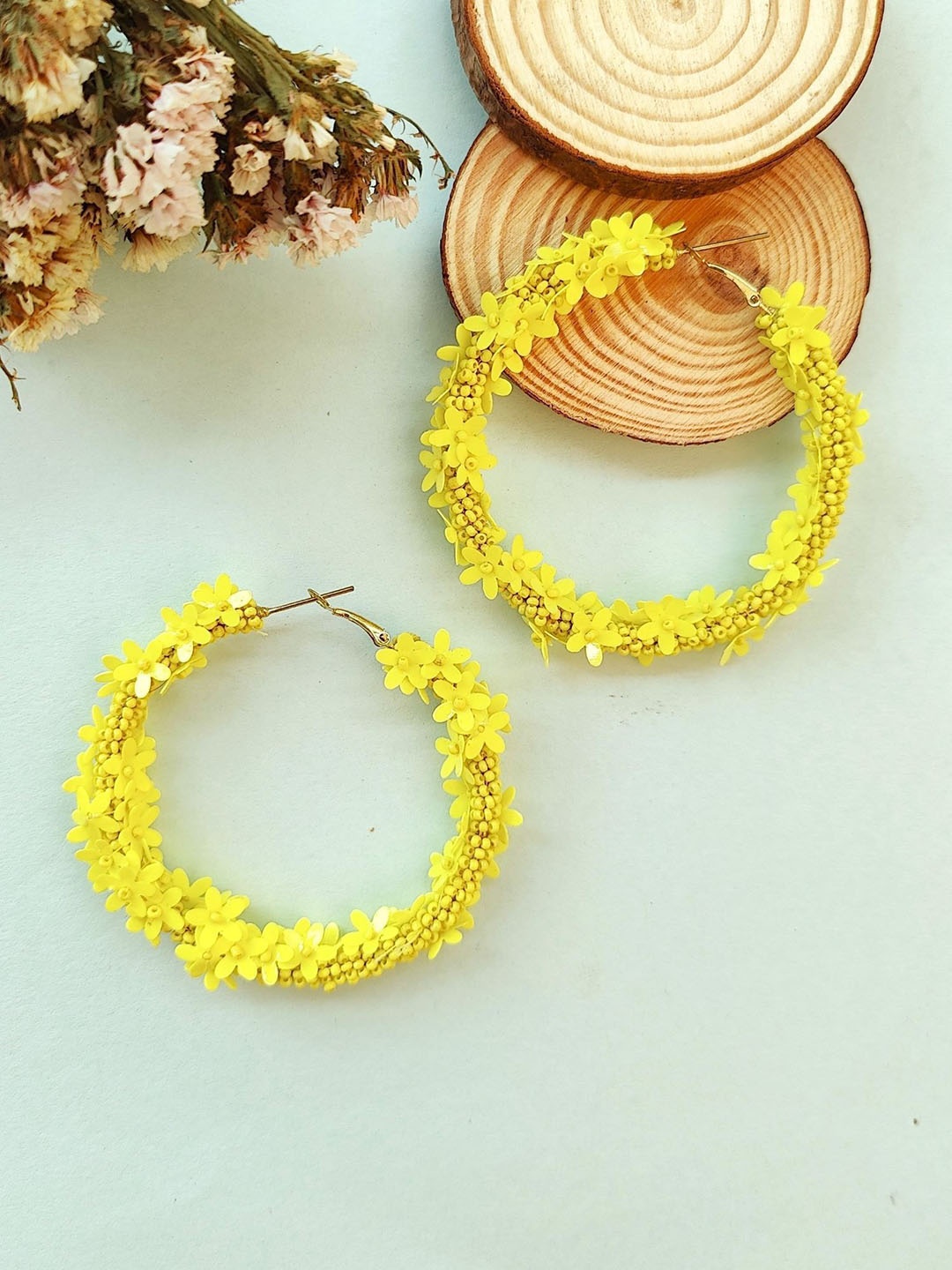 

Crunchy Fashion Circular Hoop Earrings, Yellow