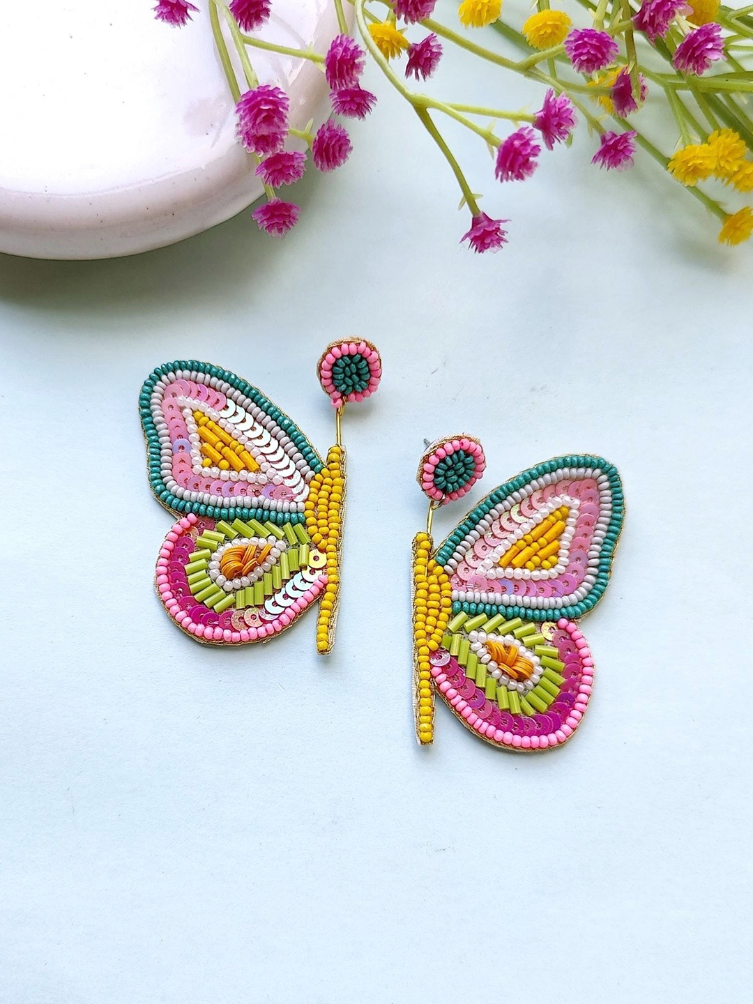 

Crunchy Fashion Geometric Drop Earrings, Pink