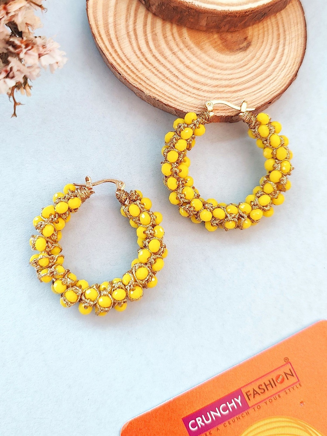 

Crunchy Fashion Circular Hoop Earrings, Yellow
