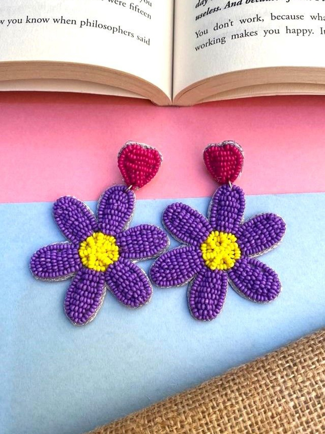 

Crunchy Fashion Floral Drop Earrings, Violet