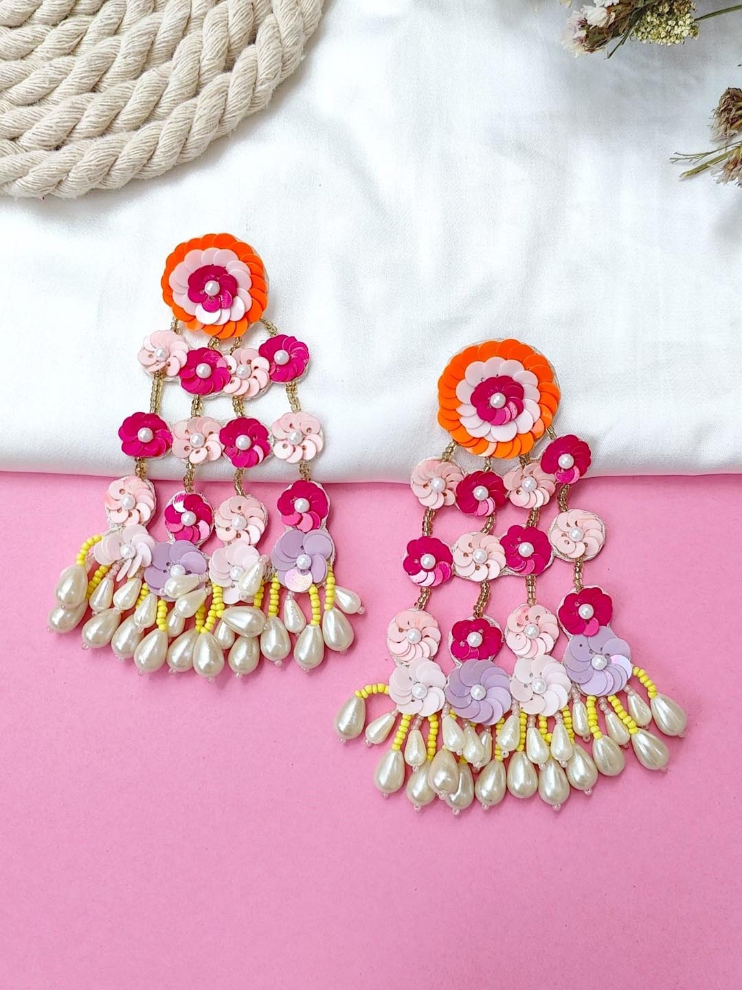 

Crunchy Fashion Floral Drop Earrings, Multi