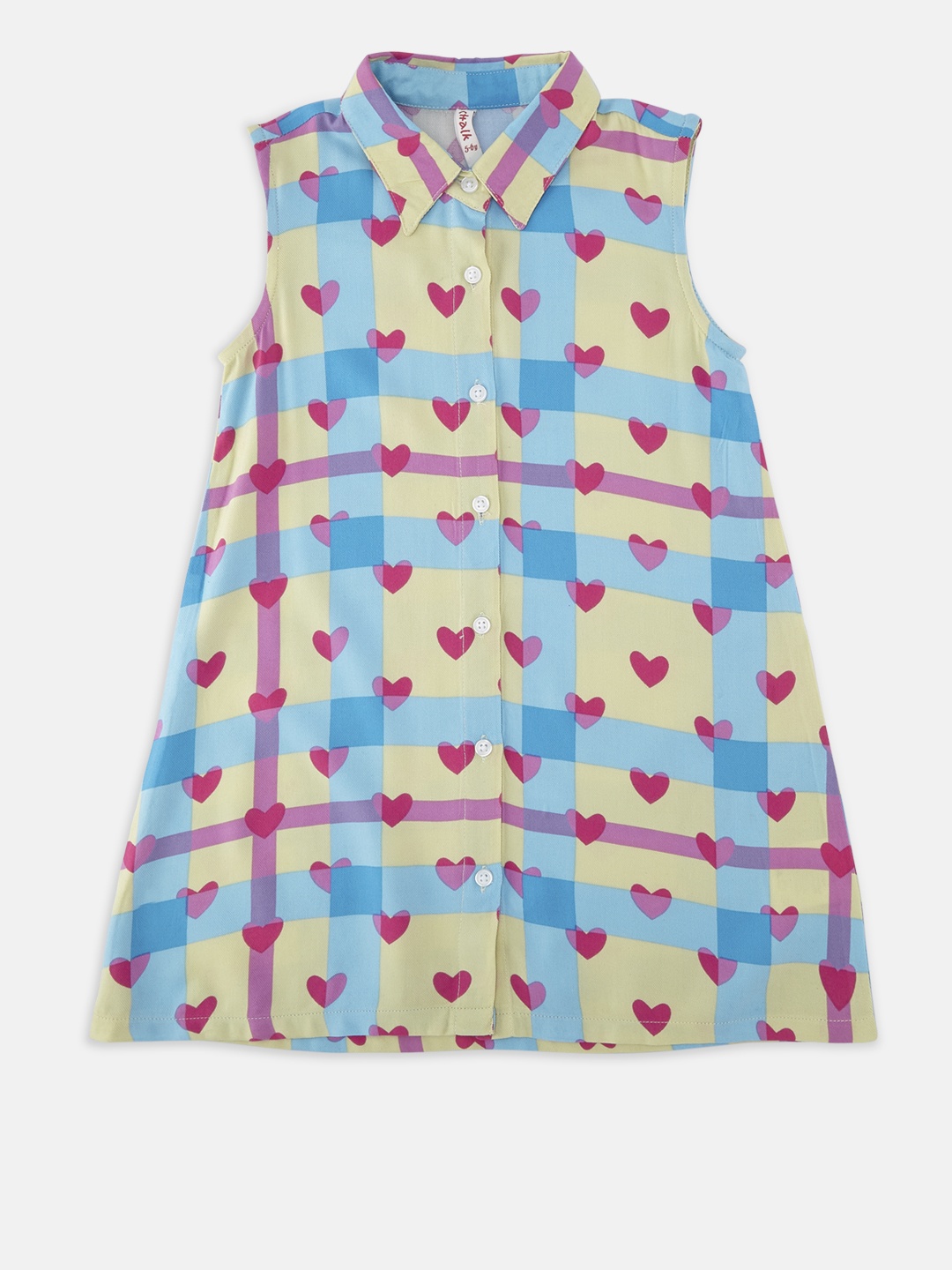 

CHALK by Pantaloons Girls Blue Printed Shirt Dress