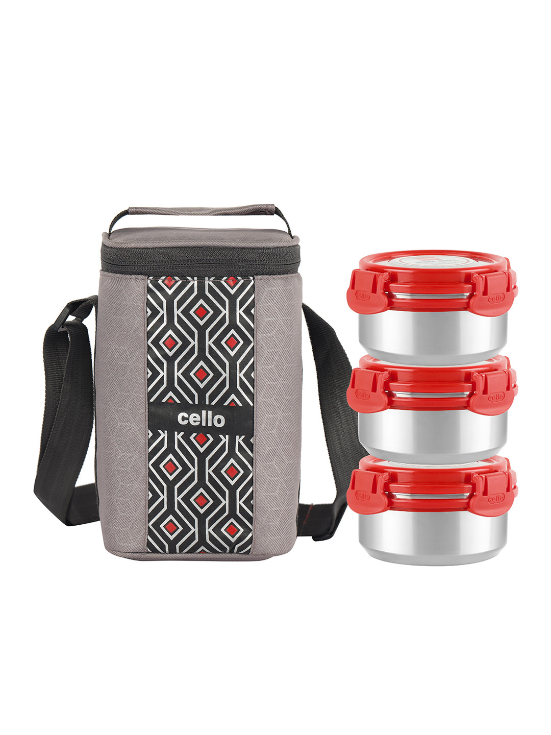 

Cello Mf Ultra Set of 3 Red Insulated Stainless Steel Lunch Box-355ml