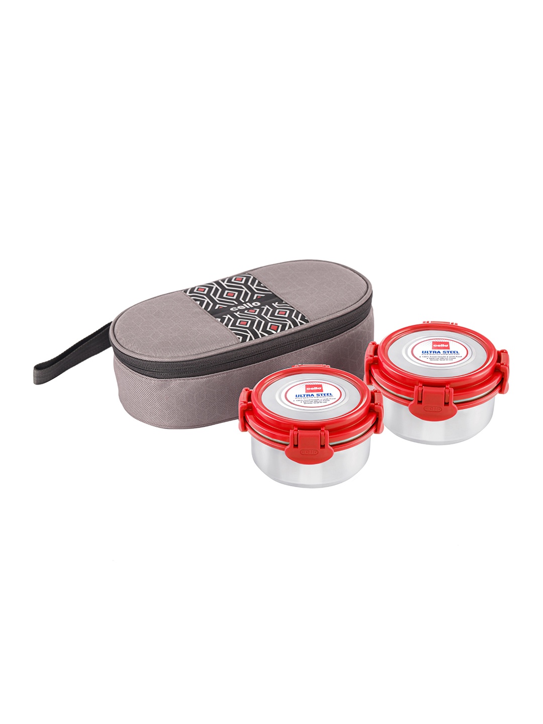 

Cello MF Ultra Steel 2Pcs Red Stainless Steel Lunch Box with Cover- 320ml